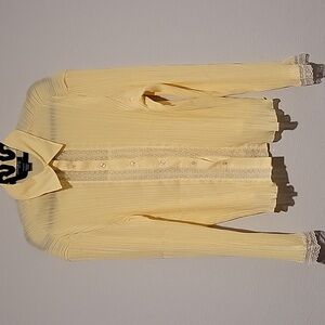 Jordan Blue Label Yellow Accordian Pleated Top Size Large